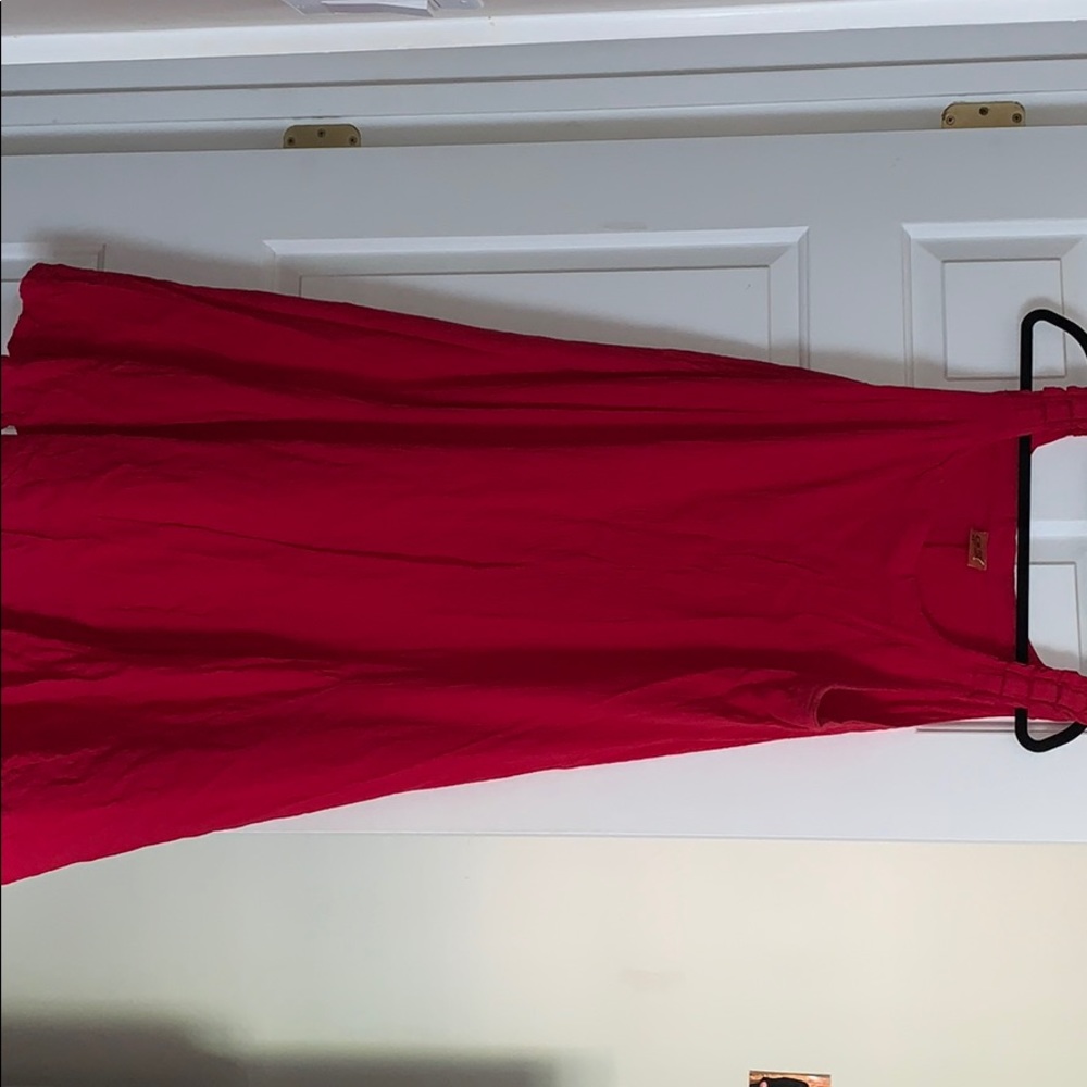 Red flowy dress